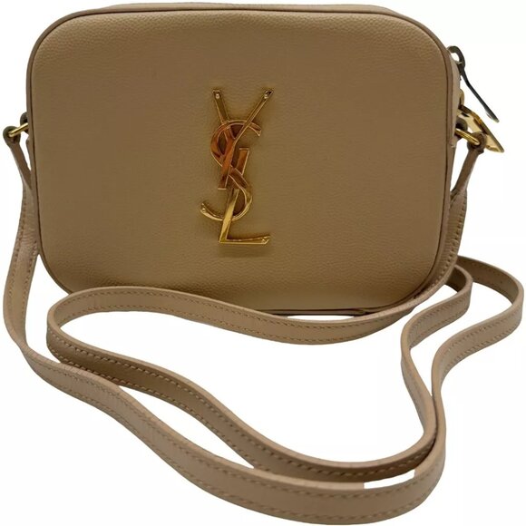 Authentic SAINT LAURENT Camera Bag Mini Shoulder Bag Ivory Leather #36634822 - Picture 1 of 12